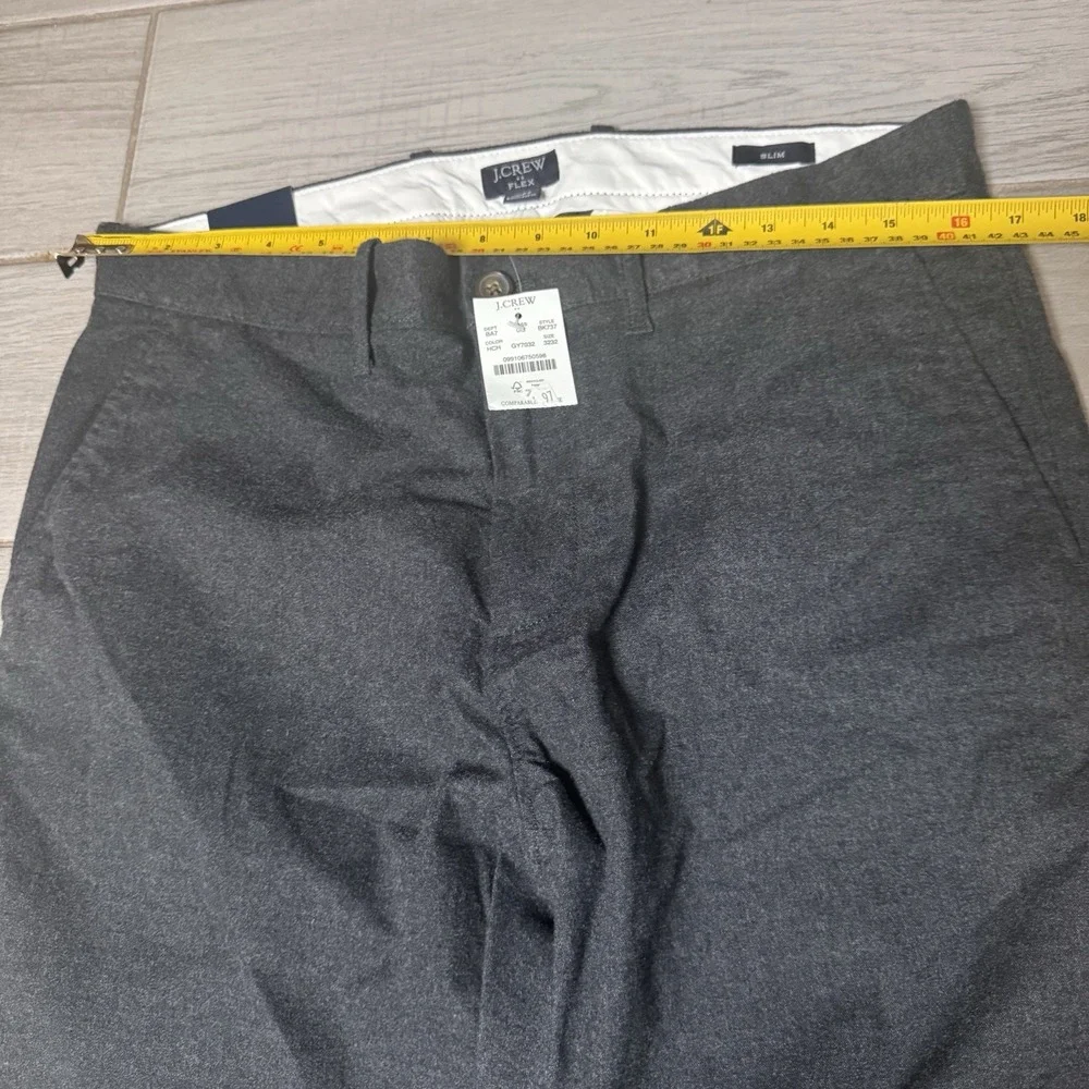 J. Crew Factory Flex Slim Fit Brushed Cotton Blend Chino in Charcoal 32x32 BK737